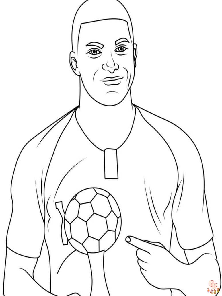 Printable mbappe coloring pages free for kids and adults