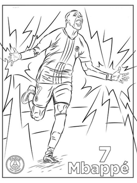 Kylian mbappe coloring pages