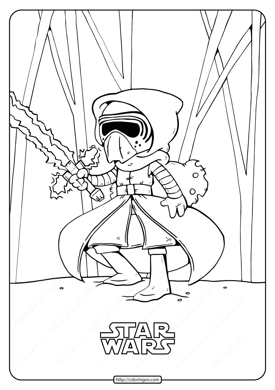 Printable star wars kylo ren coloring pages