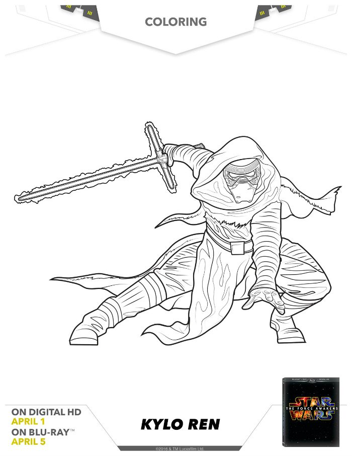 Star wars kylo ren coloring page