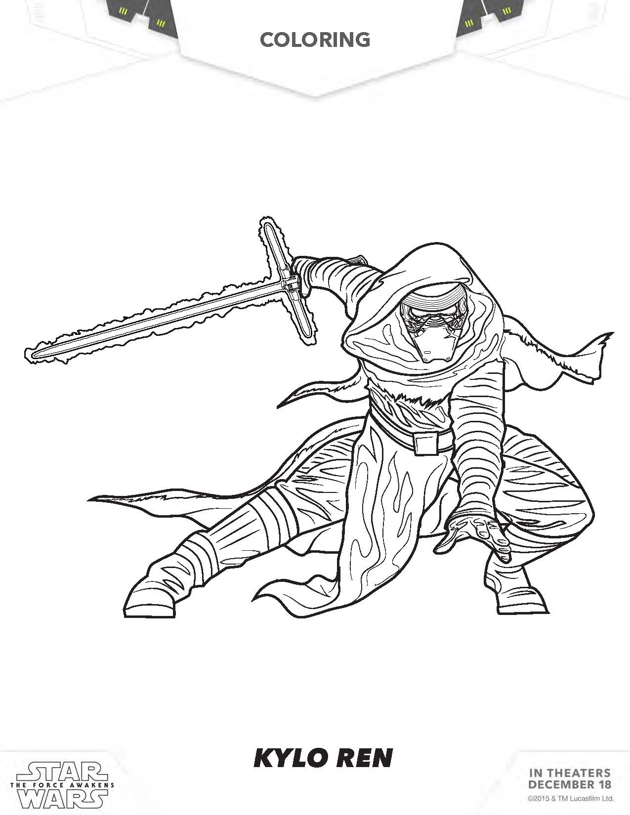 Star wars coloring pages the force awakens coloring pages