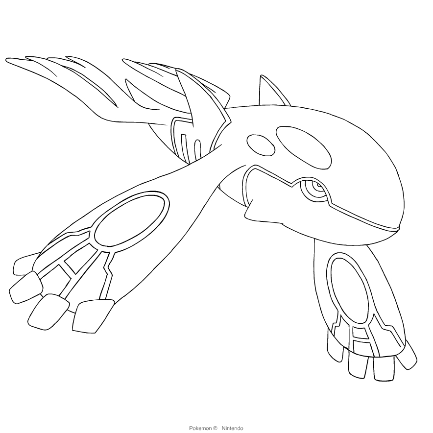 Kyogre from the third generation of the pokãmon coloring page