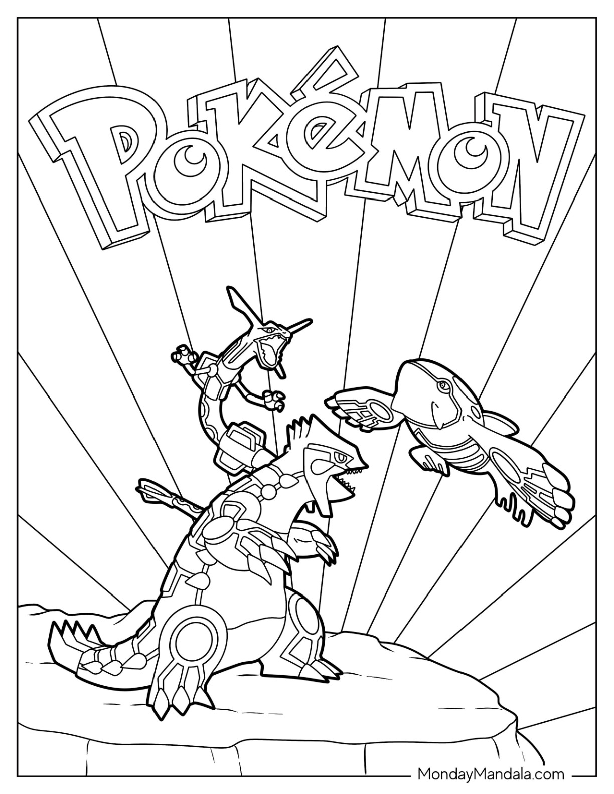 Rayquaza coloring pages free pdf printables