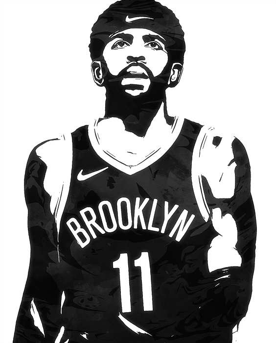 Kyrie irving brooklyn nets watercolor strokes pixel art jigsaw puzzle by joe hamilton