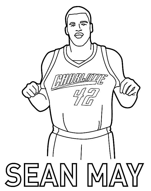 Nba charlotte sean may coloring page color luna basketball players kyrie irving nba