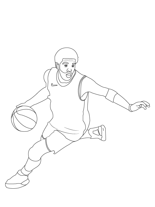 Running kyrie irving coloring page