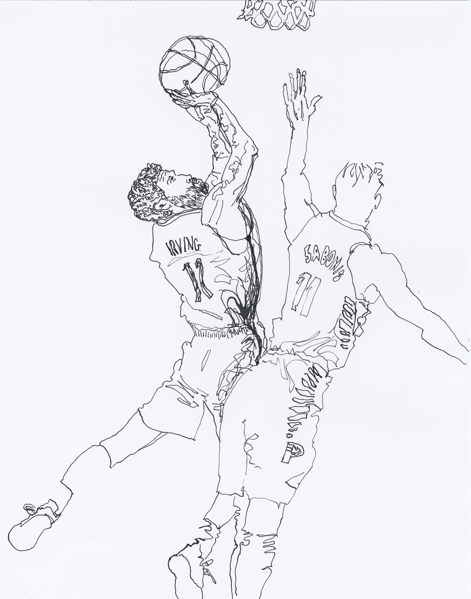 Irving shoots over sabonis