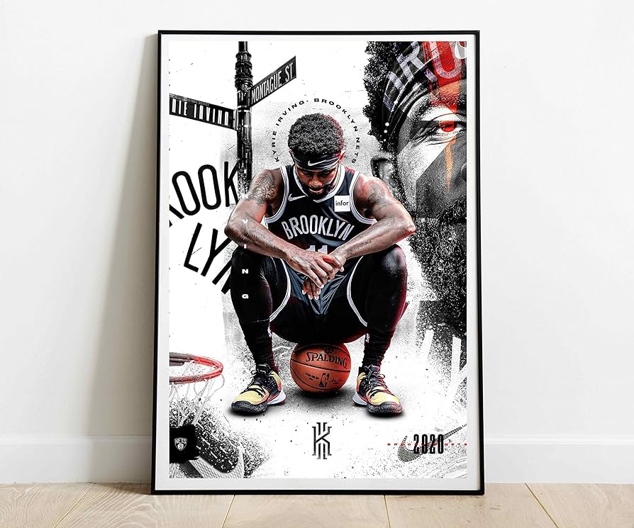 Poster patible with kyrie irving basketball player basketballer sportsman portrait poster cool guys girls dorm wall decor unique design unframed wall art size