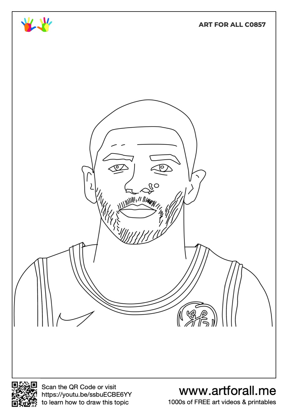 How to draw kyrie irving nba player