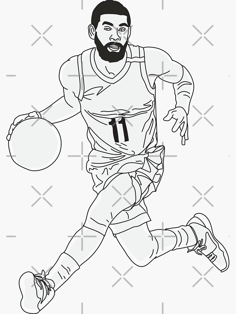 Kyrie irving minimal drawing sticker for sale by nuagestudio