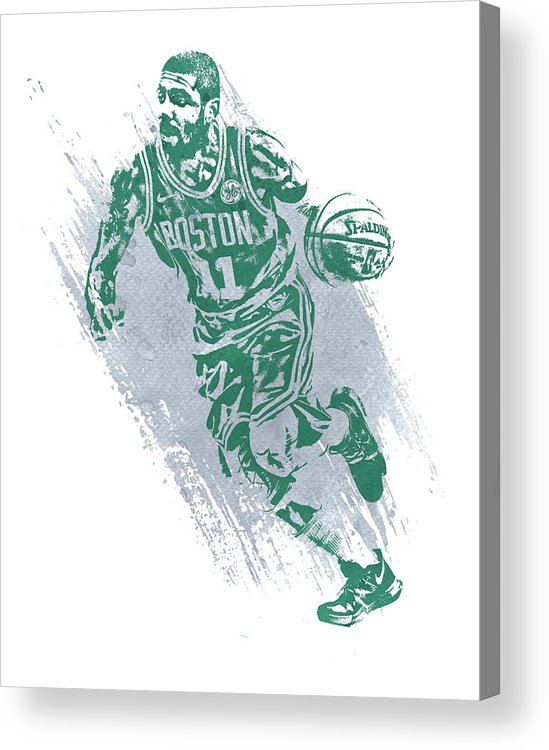 Kyrie irving boston celtics water color art acrylic print by joe hamilton