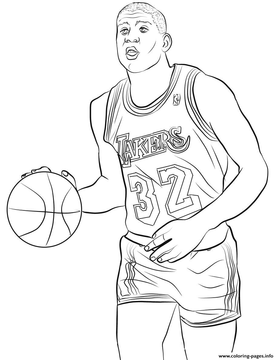 Magic johnson coloring page printable