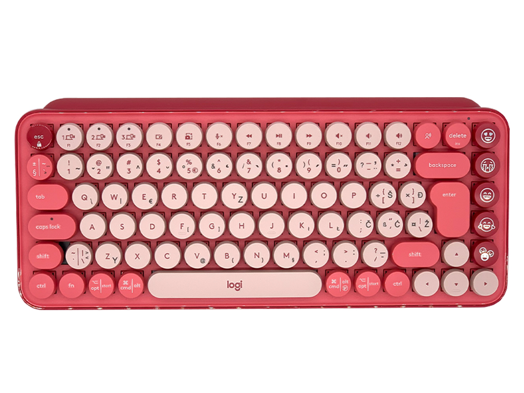 Keyboard logitech pop keys emoji mechanical pink slo g