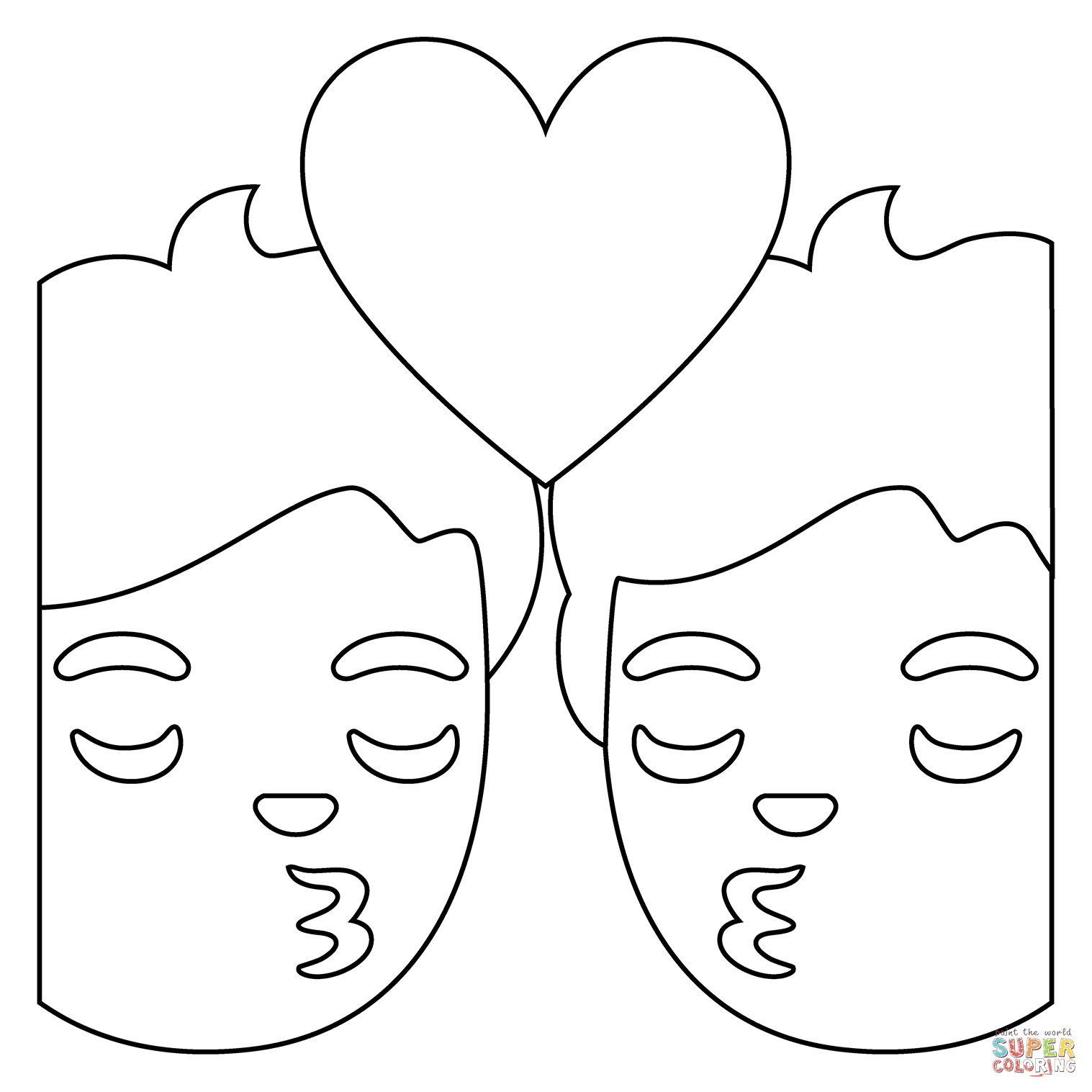 Kiss emoji coloring page free printable coloring pages