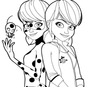 Ladybug and cat noir coloring pages printable for free download