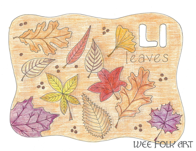 Nature alphabet coloring page letter l