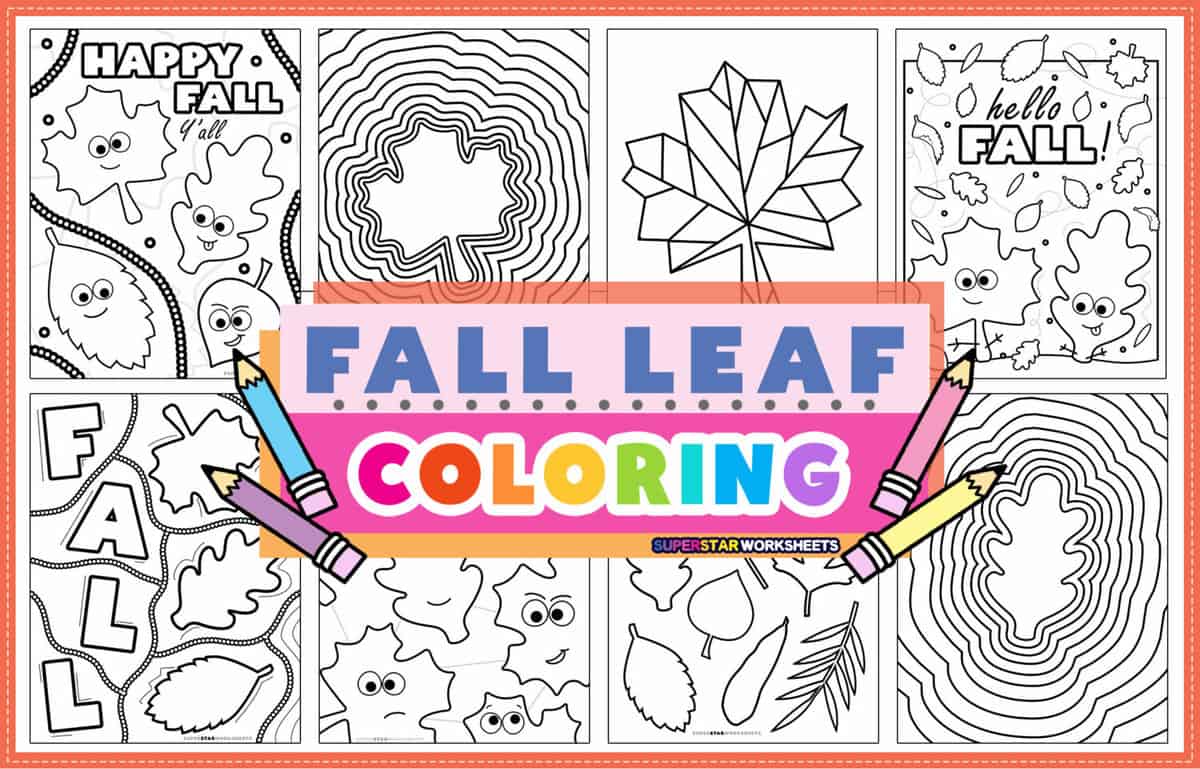 Fall leaf coloring pages