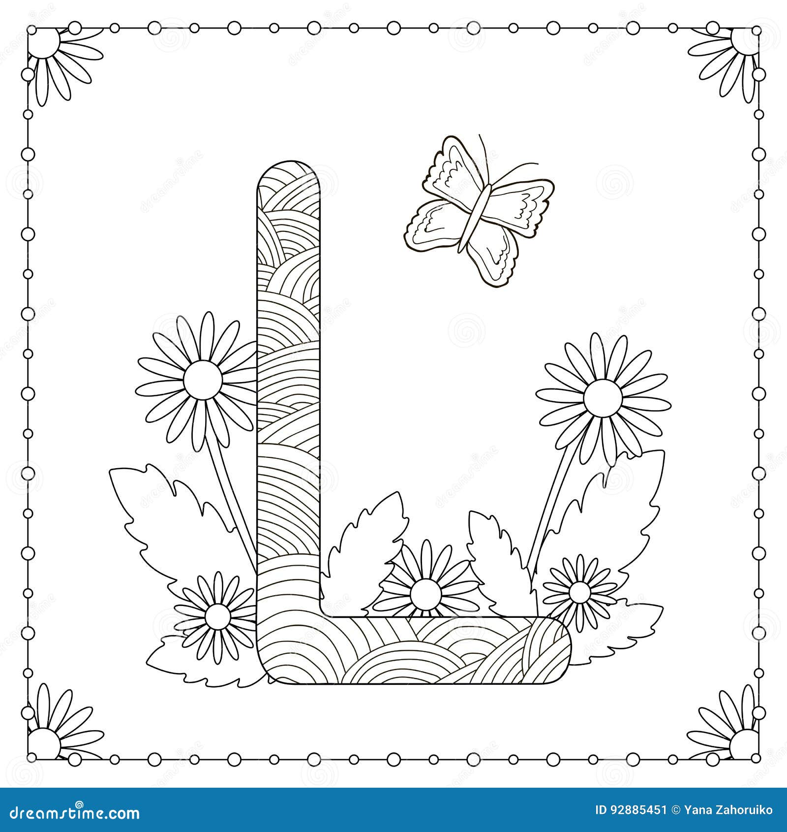 Alphabet coloring page stock illustration illustration of decoration