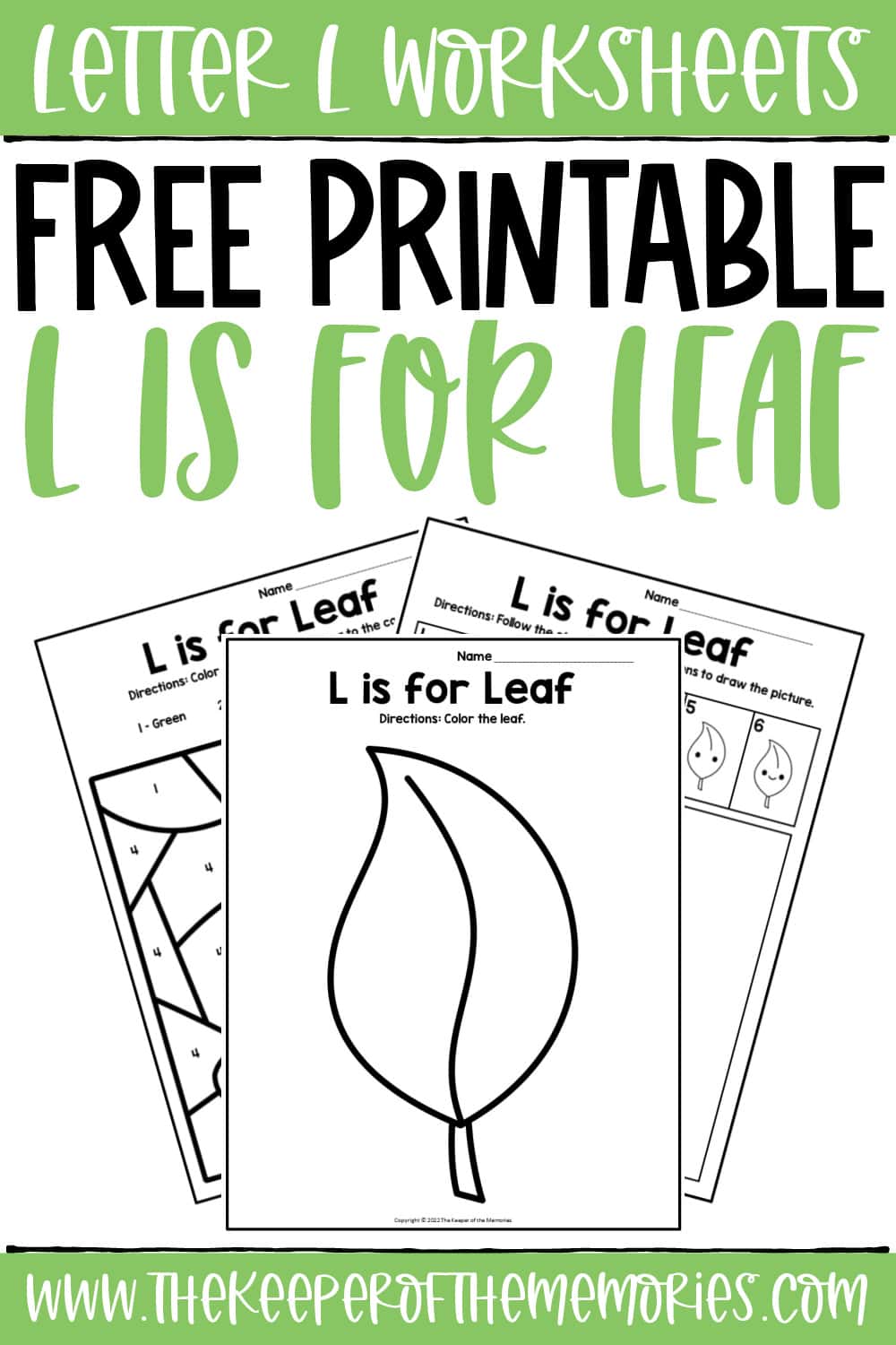 Free printable l is for leaf letter l worksheets