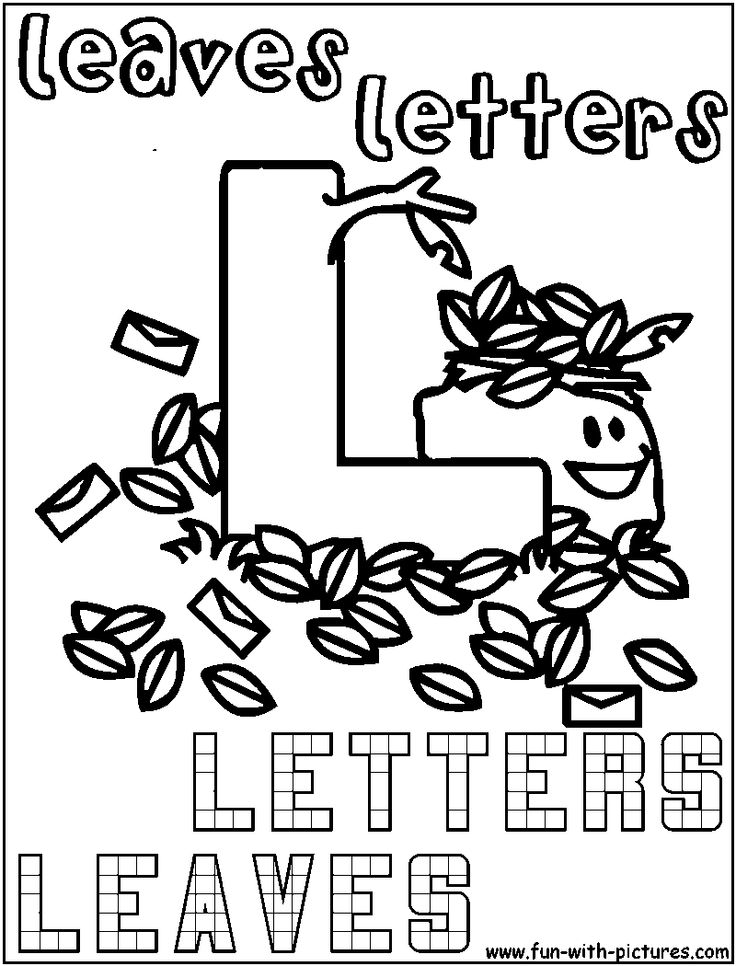 L leaves letters coloring page letters coloring pages color