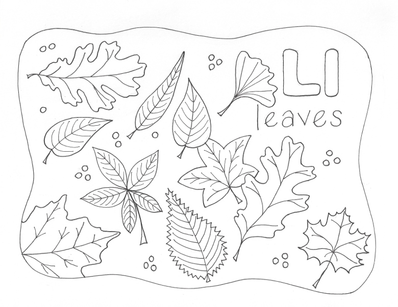 Nature alphabet coloring page letter l