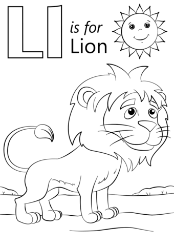 L is for lion coloring page free printable coloring pages