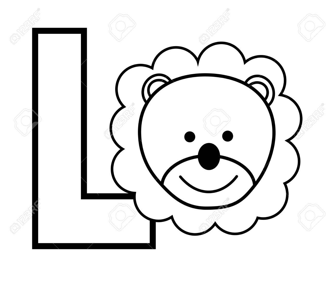 L is for lion coloring page royalty free svg cliparts vectors and stock illustration image