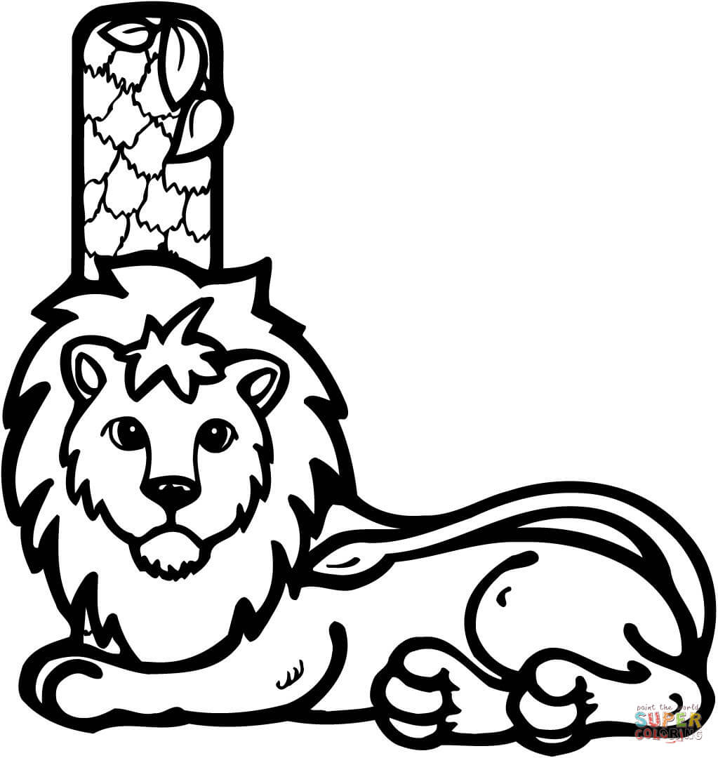 Letter l is for lion coloring page free printable coloring pages