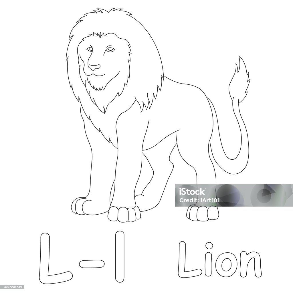 Letter l for lion coloring page stock photo