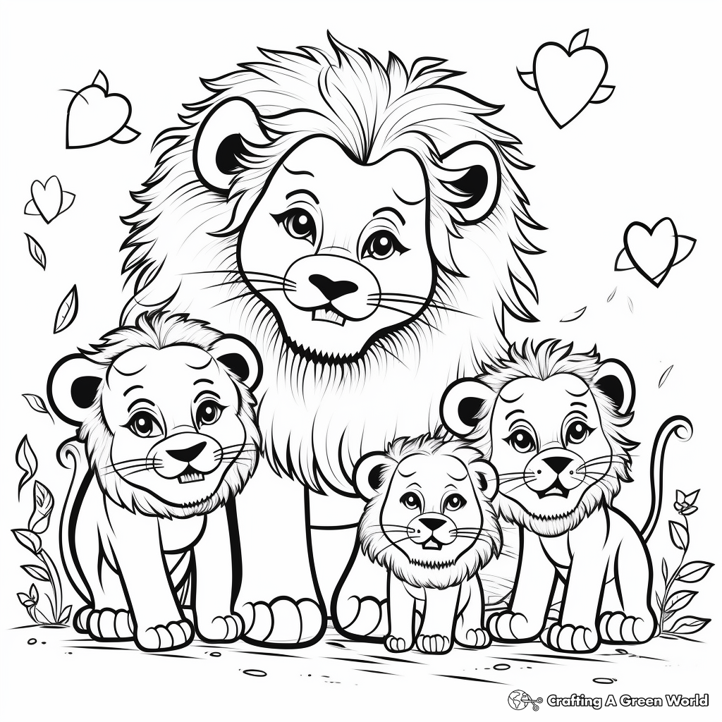 L is for lion coloring pages