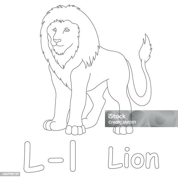 Letter l for lion coloring page stock photo