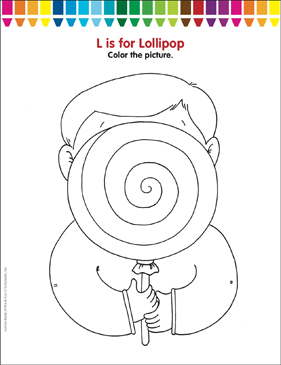 L is for lollipop coloring page printable coloring pages