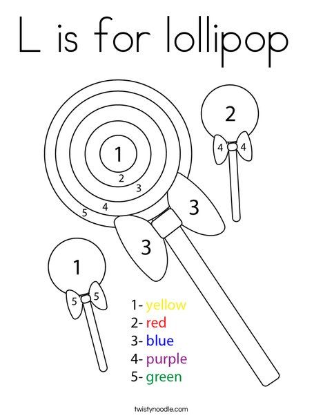 L is for lollipop coloring page