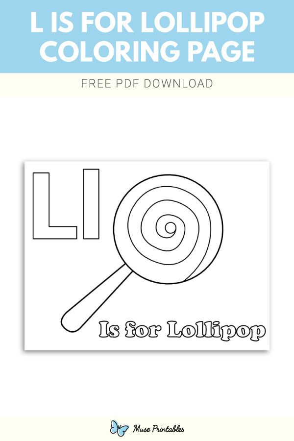 Free l is for lollipop coloring page coloring pages lollipop lollipop craft