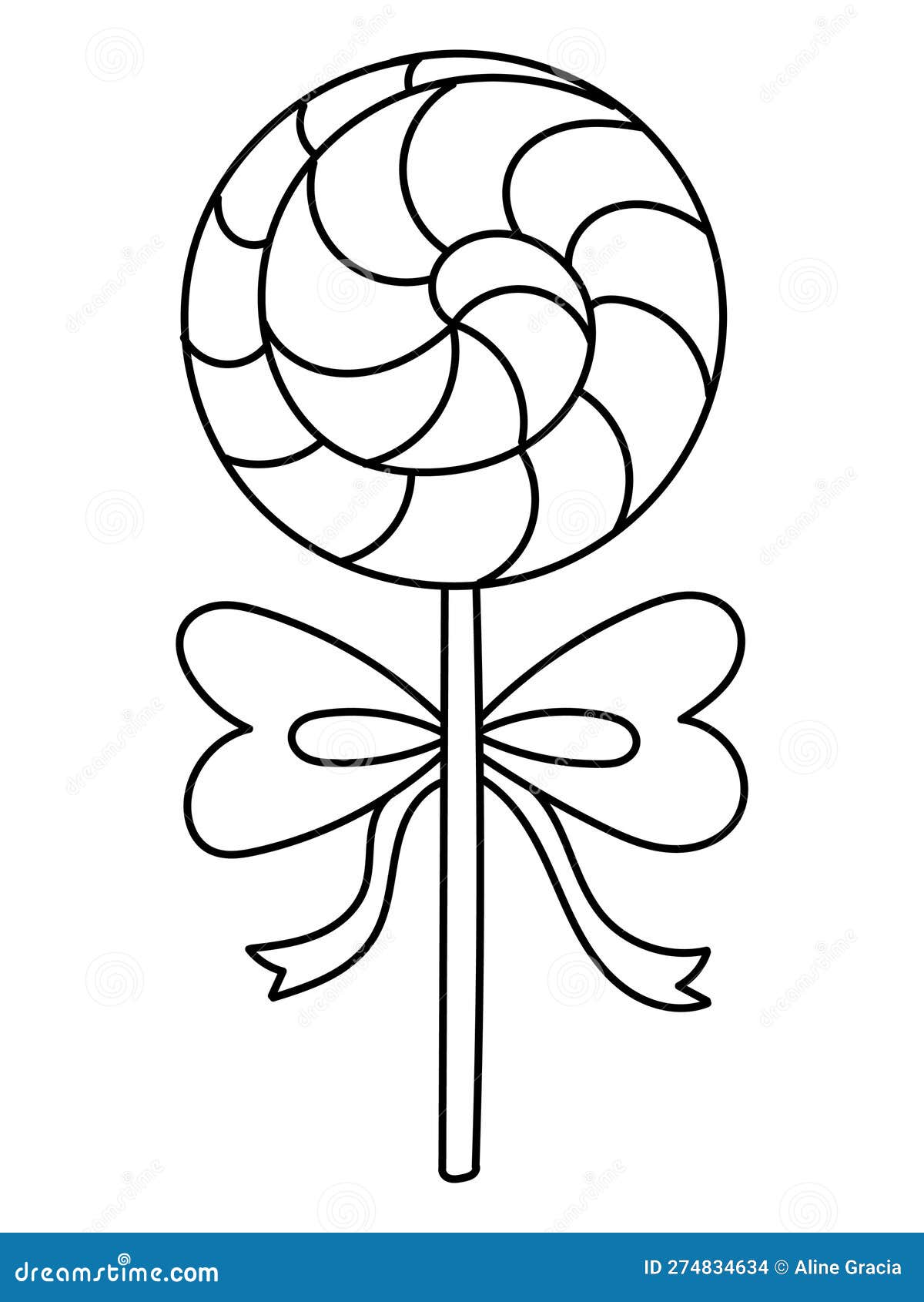 Sweet lollipop coloring page for kids stock vector