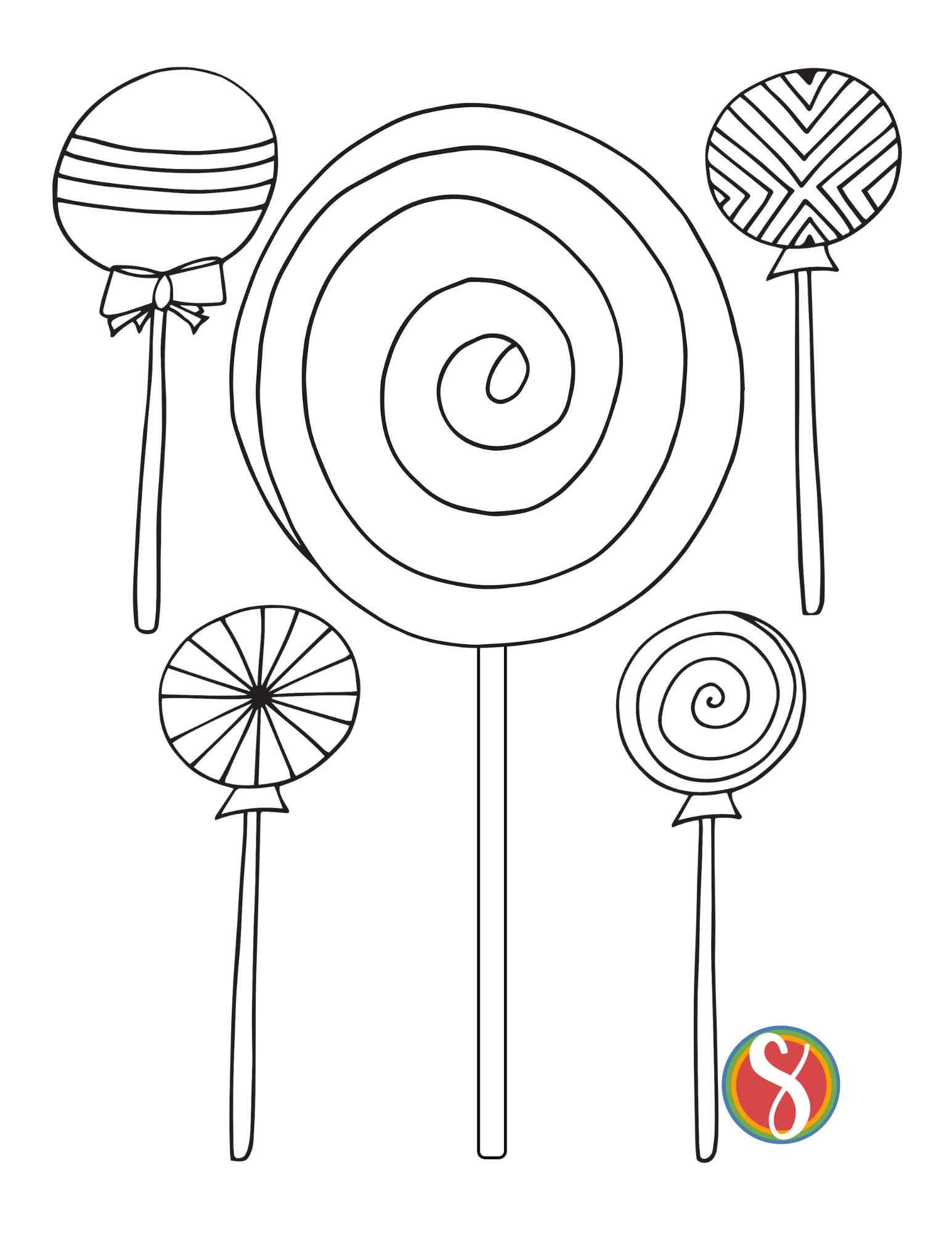 Free candy coloring pages â stevie doodles