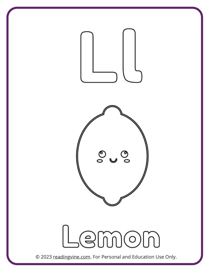 Letter l coloring pages