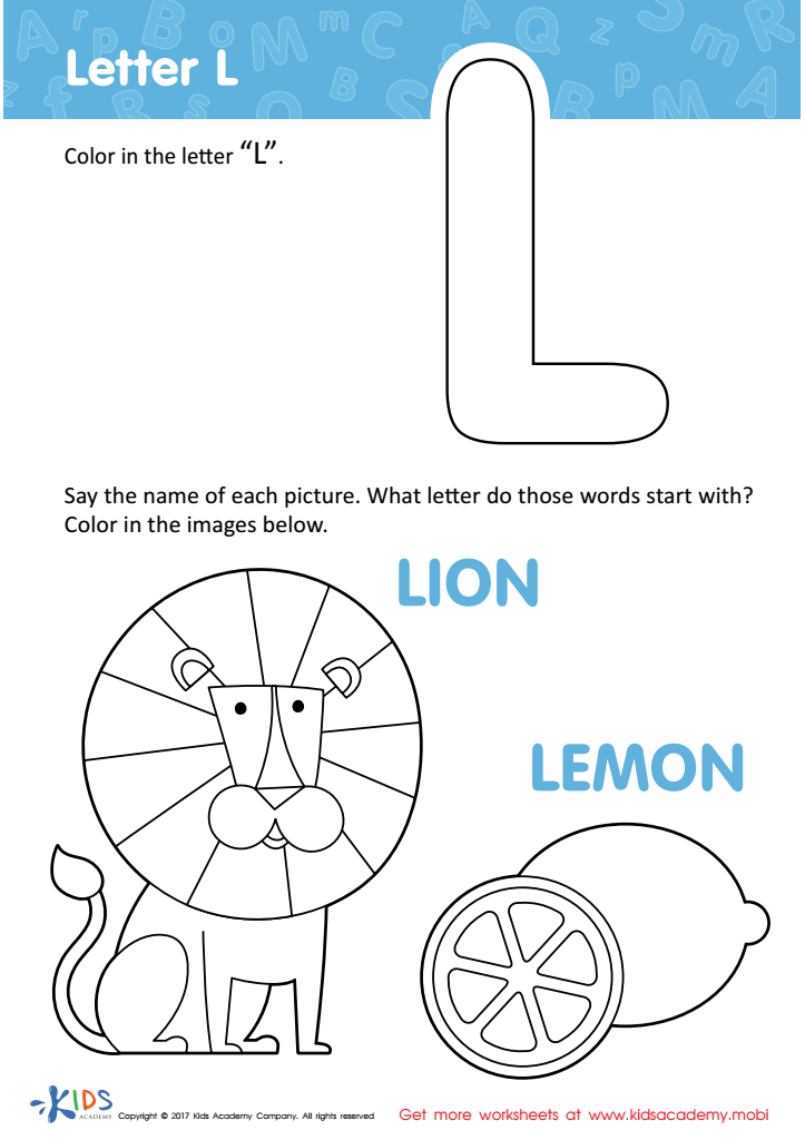 Letter l worksheets letter l coloring pages free tracing letter i printables handwriting coloring sheets