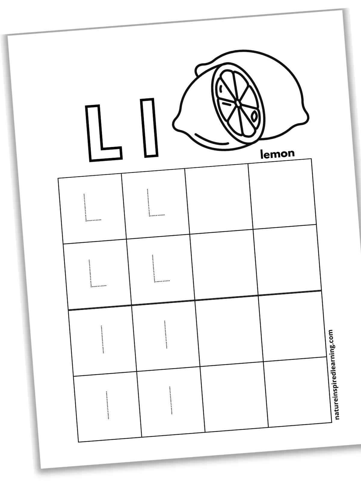 Letter l tracing worksheets free