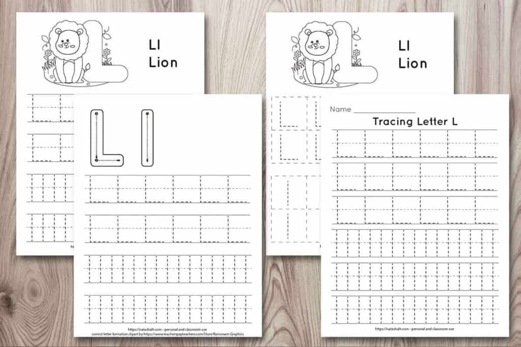 Free printable letter l tracing worksheet l is for lion