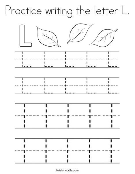 Practice writing the letter l coloring page