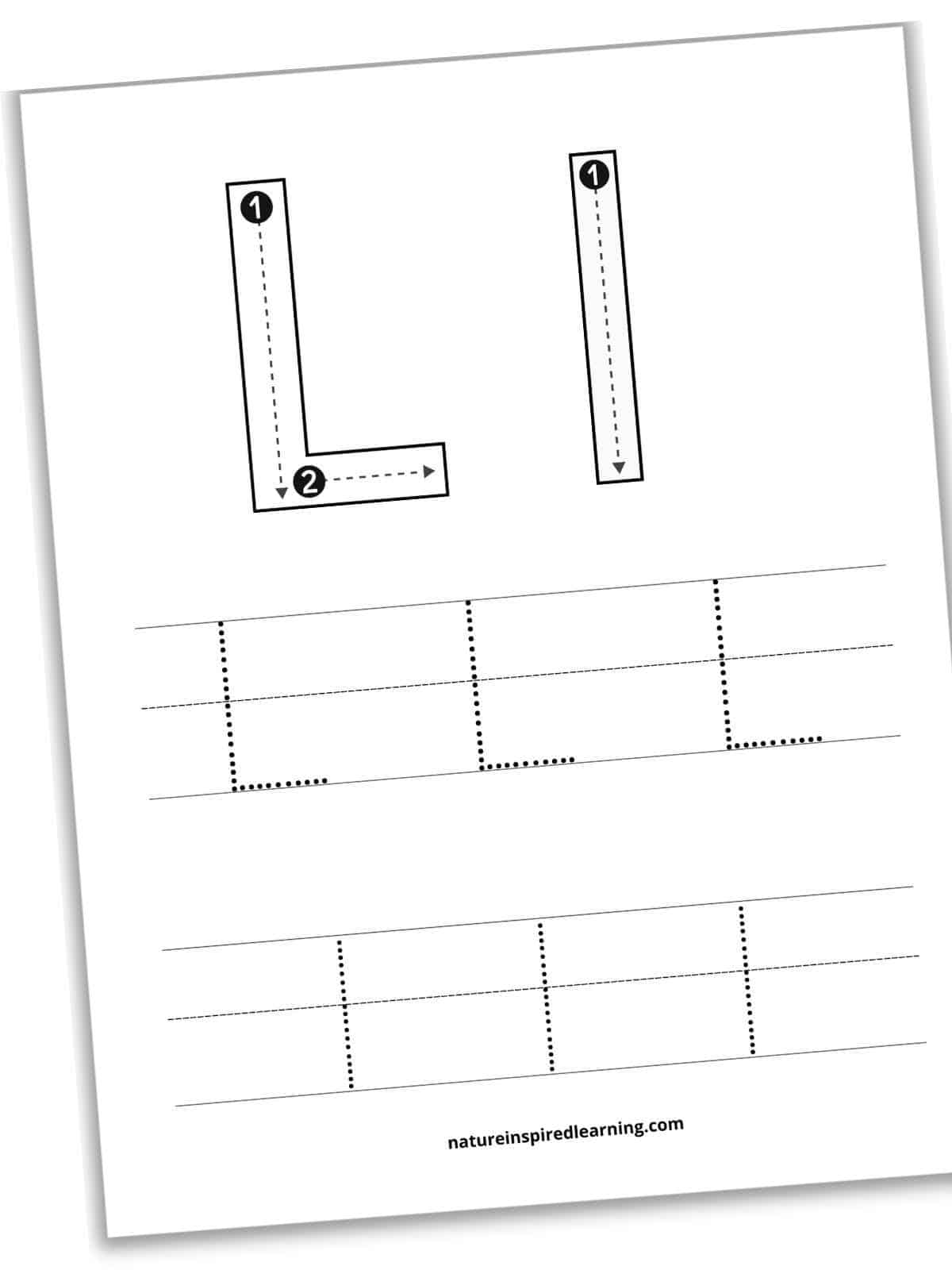 Letter l tracing worksheets free