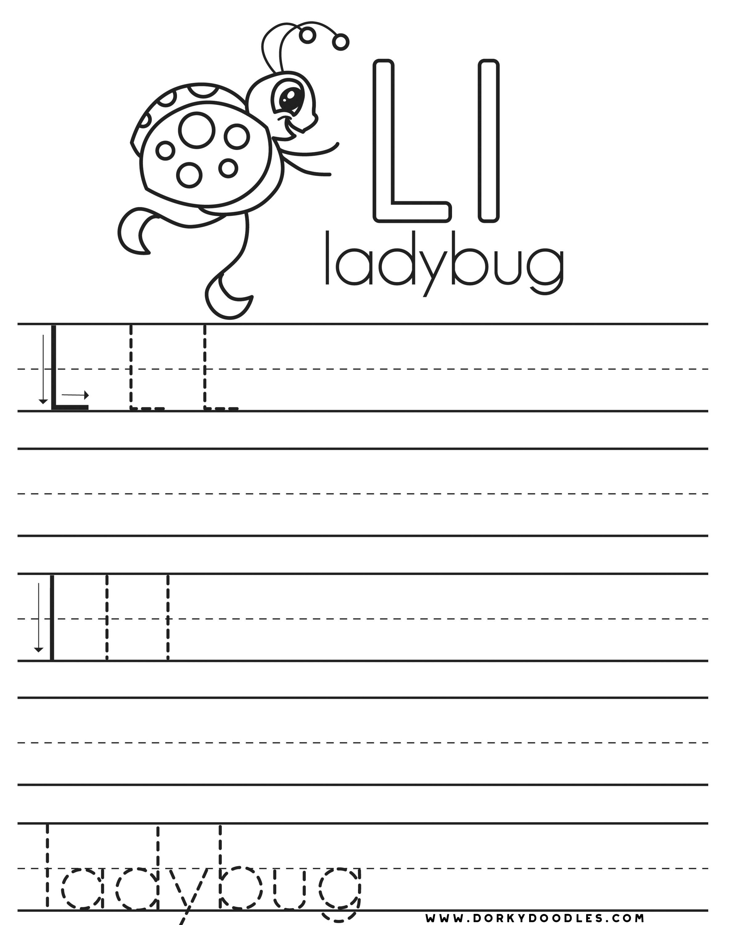 Letter practice l worksheets â dorky doodles