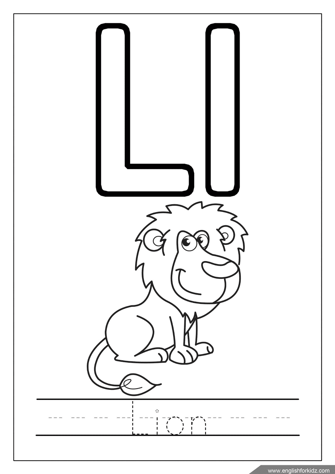 English for kids step by step letter l worksheets flash cards coloring pages
