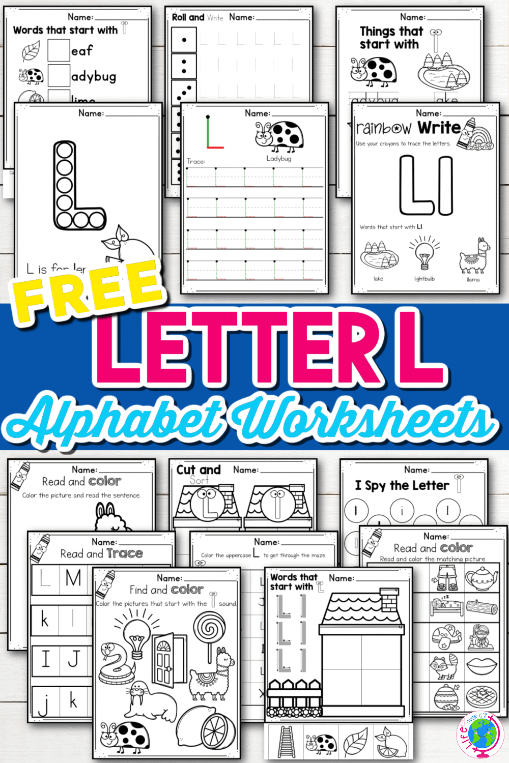 Free printable letter l worksheets tracing letter recognition alphabet sounds