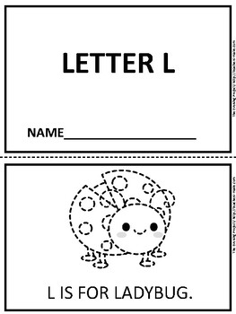 Letter l tracing and coloring emergent reader for pre