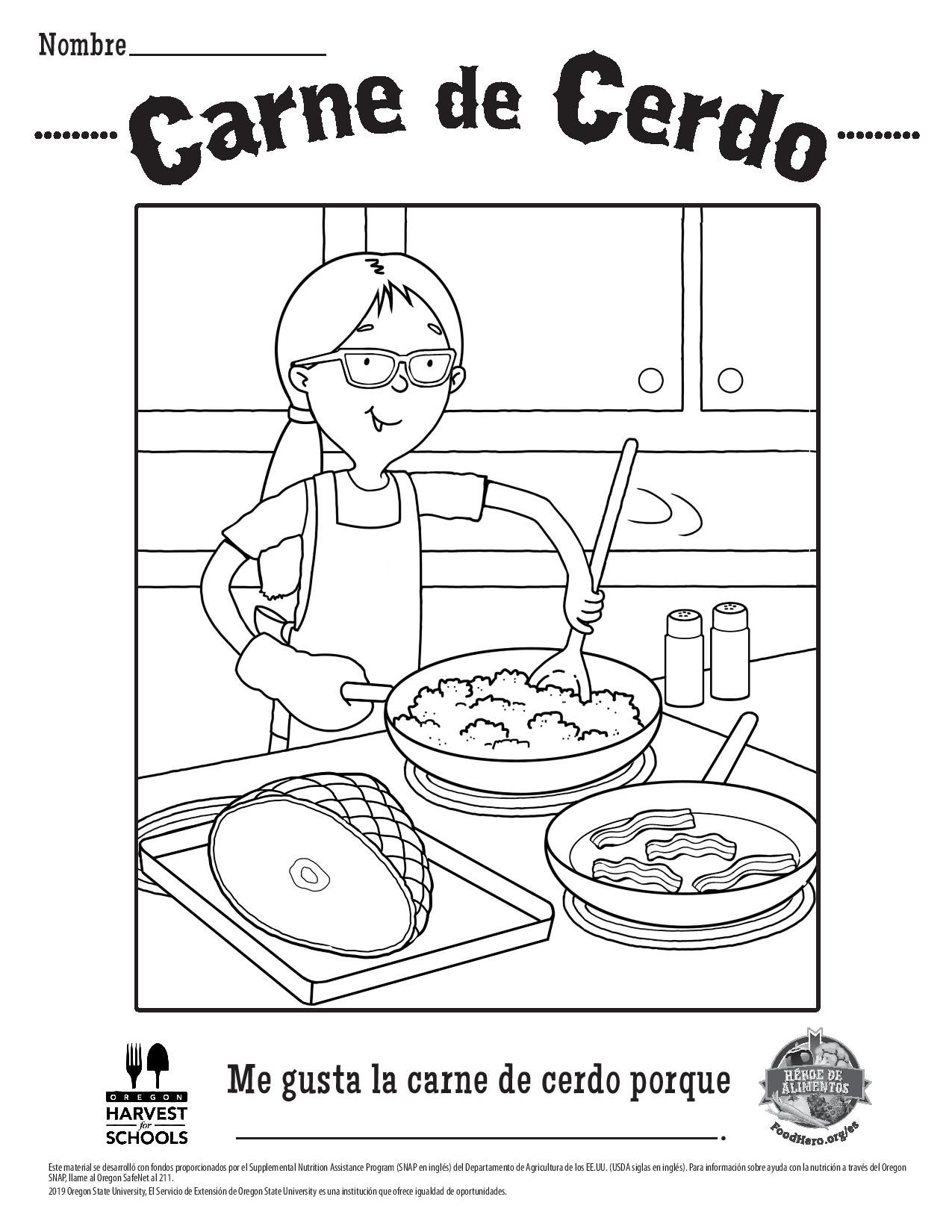 Cne de puerco coloring sheets school coloring pages pork