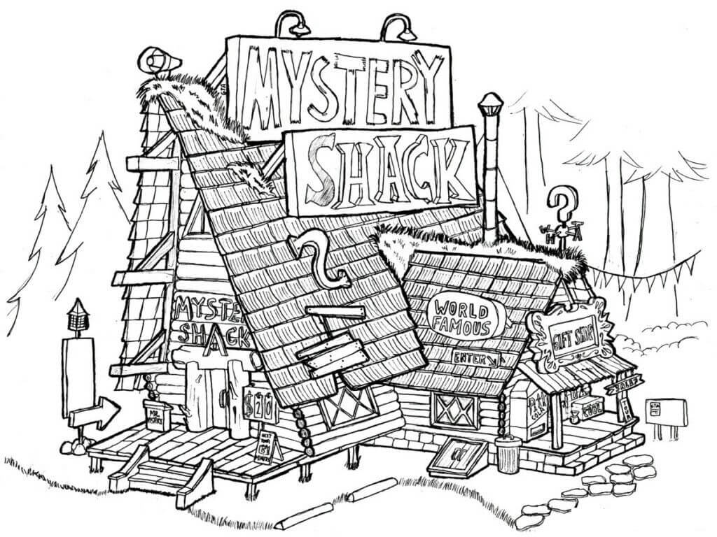 Casa de gravity falls para colorear imprimir e dibujar â