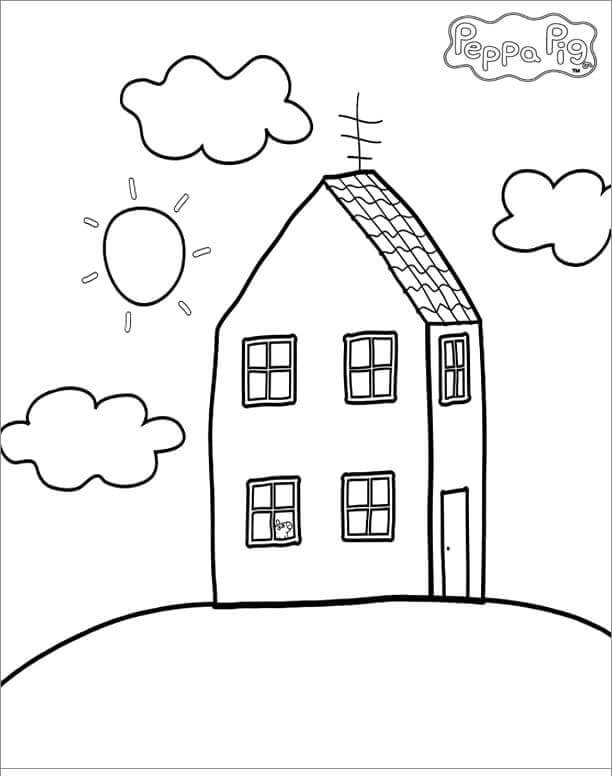 Casa de peppa pig para colorear imprimir e dibujar â