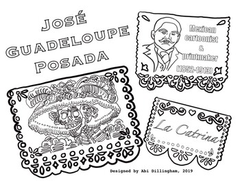 Day of the dead jose posada mexican cartoonist la catrina coloring page